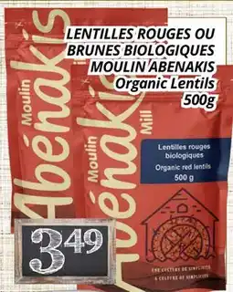 Supermarché PA LENTILLES ROUGES OU BRUNES BIOLOGIQUES MOULIN ABENAKIS offer
