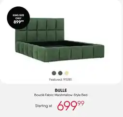 Meubles RD BULLE Bouclé Fabric Marshmallow-Style Bed offer