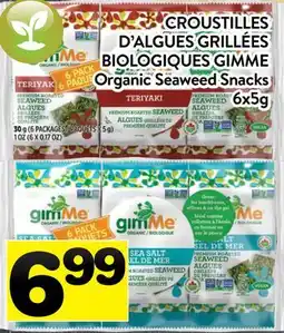 Supermarché PA CROUSTILLES D'ALGUES GRILLÉES BIOLOGIQUES GIMME | Organic Seaweed Snacks offer