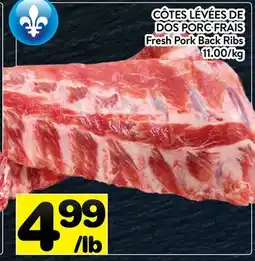 Supermarché PA CÔTES LÉVÉES DE DOS PORC FRAIS | Fresh Pork Back Ribs offer