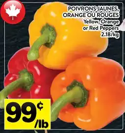 Supermarché PA POIVRONS JAUNES, ORANGE OU ROUGES | Yellow, Orange or Red Peppers offer