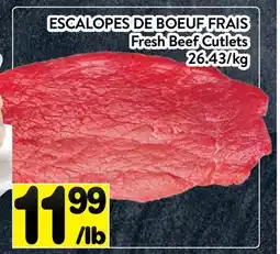 Supermarché PA ESCALOPES DE BOEUF FRAIS | Fresh Beef Cutlets offer