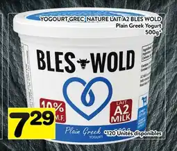 Supermarché PA YOGOURT GREC NATURE LAIT A2 BLES WOLD | Plain Greek Yogurt offer