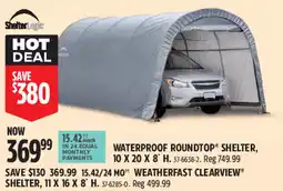 Canadian Tire ShelterLogic waterproof roundtop shelter offer