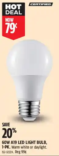 Canadian Tire 60w a19 led light bulb offer