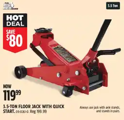 Canadian Tire Big Red 3.5-ton floor jack with quick start offer