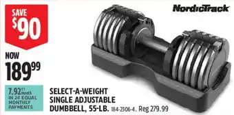 NordicTrack select-a-weight single adjustable dumbbell