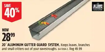 Smart Screen 20' aluminum gutter guard system