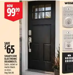 Canadian Tire Weise smartcode electronic deadbolts offer