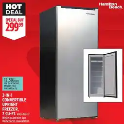 Canadian Tire Hamilton Beach 2-in-1 convertible upright freezer offer