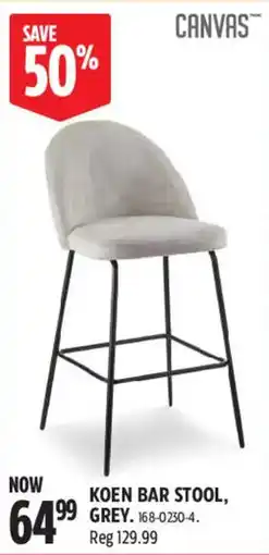 Canadian Tire Canvas koen bar stool, grey offer