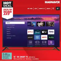 Canadian Tire Magnavox 55" 4K Smart TV offer