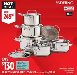Canadian Tire Paderno 12-pc stainless-steel cookset offer