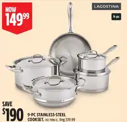 Canadian Tire Lagostina 9-pc stainless-steel cookset offer