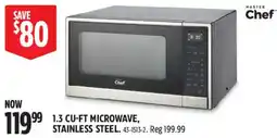 Canadian Tire Master Chef 1.3 cu-ft microwave, stainless steel offer