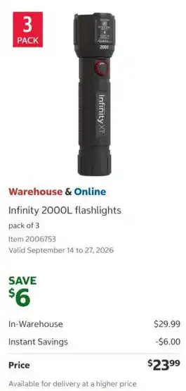 Infinity 2000L flashlights