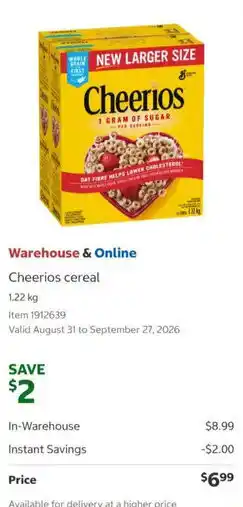 Costco Cheerios cereal offer