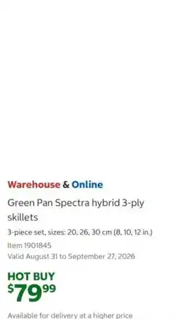 Costco Green Pan Spectra hybrid 3-ply skillets offer