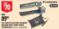 Canadian Tire Yardworks 12A 700CFM electric blower/vacuum with Aero Force technology offer