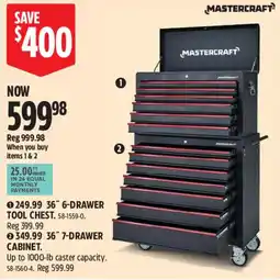 Canadian Tire Mastercraft 36" 6-drawer tool chest offer