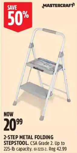 Canadian Tire Mastercraft 2-step metal folding stepstool offer