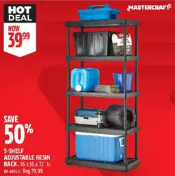 Canadian Tire Mastercraft 5-shelf adjustable resin rack offer