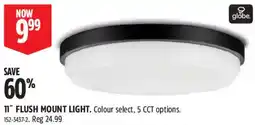 Canadian Tire Globe 11" Flush Mount Light offer