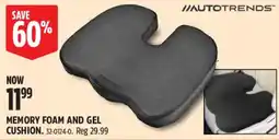Canadian Tire Autotrends memory foam and gel cushion offer