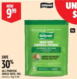 Canadian Tire Golfgreen all-purpose grass seed offer