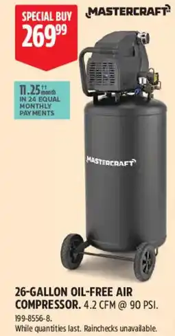 Canadian Tire Mastercraft 26-gallon oil-free air compressor offer