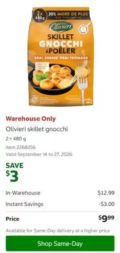 Costco Olivieri skillet gnocchi offer