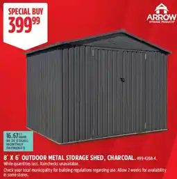 Canadian Tire Arrow outdoor metal storage shed charcoal offer