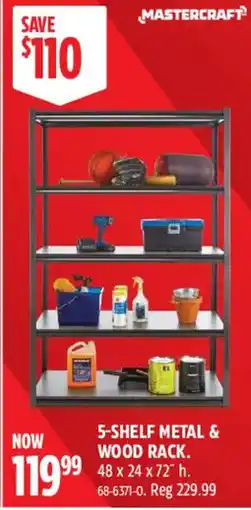 Canadian Tire Mastercraft 5-shelf metal & wood rack offer