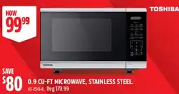 Canadian Tire Toshiba 0.9 cu-ft microwave, stainless steel offer