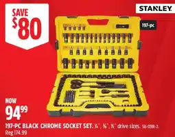 Canadian Tire Stanley 197-pc black chrome socket set offer