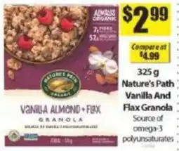 Bianca Amor Nature's Path vanilla almond + flax granola offer