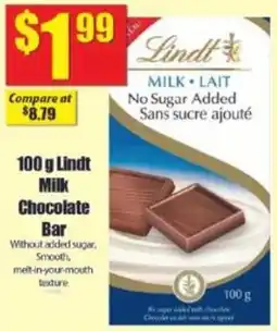 Bianca Amor Lindt milk chocolate bar offer