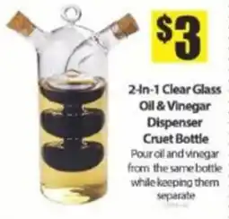 Bianca Amor 2-in-1 clear glass oil & vinegar dispenser cruet bottle offer