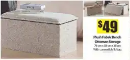 Bianca Amor Plush Fabric Bench Ottoman Storage offer