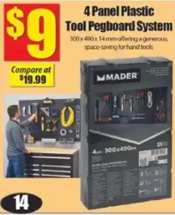 Bianca Amor Mader 4 panel plastic tool pegboard system offer