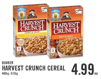 Quaker harvest crunch cereal