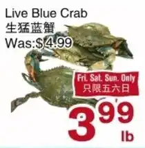 First Choice Supermarket Live Blue Crab offer