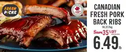 Fresh St Market Canadian fresh pork back ribs offer