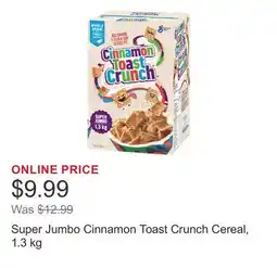 Costco Super Jumbo Cinnamon Toast Crunch Cereal offer