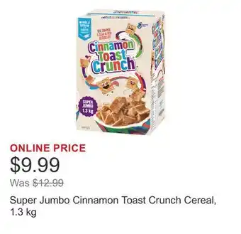 Costco Super Jumbo Cinnamon Toast Crunch Cereal offer