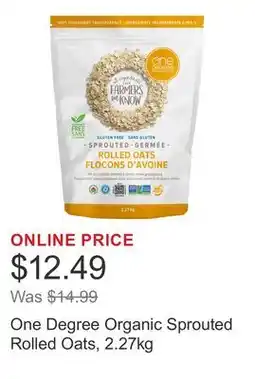 Costco One Degree Organic Sprouted Rolled Oats offer