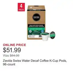 Costco Zavida Swiss Water Decaf Coffee K-Cup Pods, 96-count offer