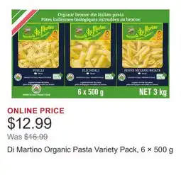 Costco Di Martino Organic Pasta Variety Pack, 6 × offer