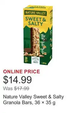 Costco Nature Valley Sweet & Salty Granola Bars, 36 × offer