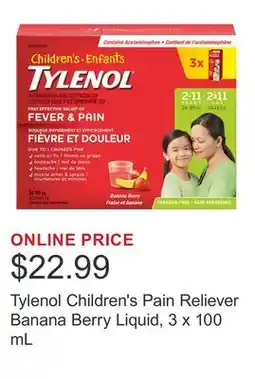 Costco Tylenol Children's Pain Reliever Banana Berry Liquid offer